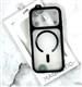 Задняя крышка Iphone 17 Magnetic Case прозрачная, ребристая, цветной MagSafe, матовый силиконовый борт, черная