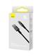 Кабель Baseus Tungsten Gold Fast Charging Data Cable USB to iP 2,4A 1m Black