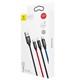 Кабель Baseus Three Primary Colors 3-in-1 Cable USB For M+L+T 3.5A 30CM Black