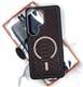 Задняя крышка MOBILE CASE Iphone 17 Pro Max под кожу, металлический MagSafe, бархат внутри, темно-коричневая
